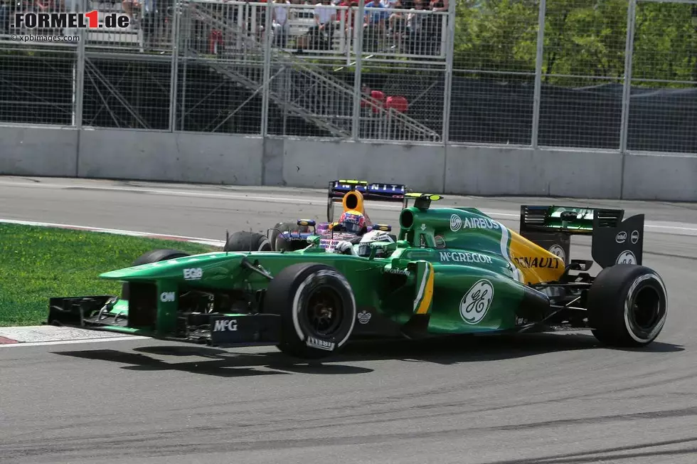 In Montreal verliert van der Garde allerdings gleich mehrfach die Übersicht. Erst macht er dem überrundenden Mark Webber die Tür zu, später scheidet er nach einer Kollision mit Nico Hülkenberg aus. "Heute war kein guter Tag für mich", muss der zerknirschte Niederländer eingestehen. Foto zur News: In Montreal verliert van der Garde allerdings gleich mehrfach die Übersicht. Erst macht er dem überrundenden Mark Webber die Tür zu, später scheidet er nach einer Kollision mit Nico Hülkenberg aus. "Heute war kein guter Tag für mich", muss der zerknirschte Niederländer eingestehen.