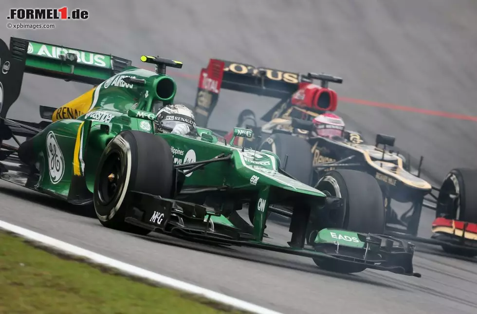 Foto zur News: Doch am Renntag bleibt die Strecke weitgehend trocken und damit die Überraschung durch Caterham aus. Nach einem Ausfall von Pic und Platz 18 von van der Garde steht das Team aus Leafield als Schlusslicht der Formel-1-Saison 2013 fest.
