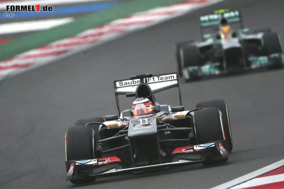... folgte ein nicht nicht weniger beeindruckender vierter Rang im Rennen von Südkorea. Dort hielt Hülkenberg rundenlang einen zunehmend verzweifelten Lewis Hamilton in Schach. Foto zur News: ... folgte ein nicht nicht weniger beeindruckender vierter Rang im Rennen von Südkorea. Dort hielt Hülkenberg rundenlang einen zunehmend verzweifelten Lewis Hamilton in Schach.