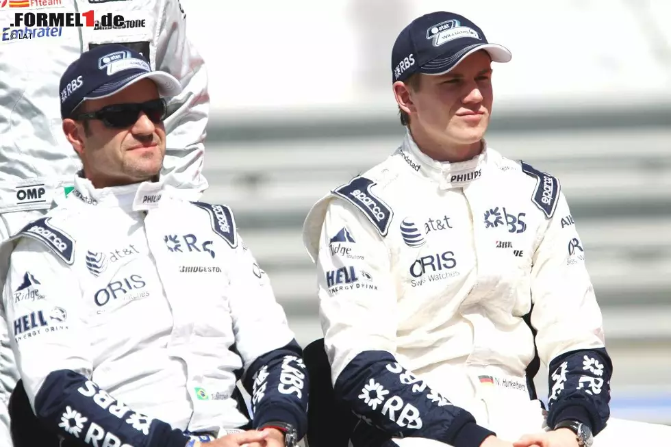 In seiner Premierensaison in der Formel 1 stand Hülkenberg mit Rubens Barrichello der erfahrendste Pilot des gesamten Fahrerfeldes als Teamkollege zur Seite. Foto zur News: In seiner Premierensaison in der Formel 1 stand Hülkenberg mit Rubens Barrichello der erfahrendste Pilot des gesamten Fahrerfeldes als Teamkollege zur Seite.