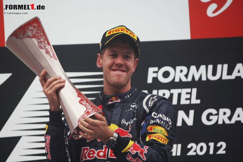 Foto zur News: Sebastian Vettel hat bei den bisherigen zwei Indien-Grands-Prix nicht nur jeweils die Pole-Position erzielt und den Sieg eingefahren, sondern beide Male auch sämtliche Rennrunden angeführt. 2012 hat Vettel sogar in jeder einzelnen Trainingssitzung den ersten Platz belegt.