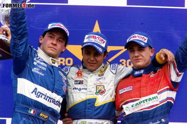 Foto zur News: Erstmals aufgefallen ist Felipe Massa bereits 2001, als er in der Europäischen Formel 3000 alles in Grund und Boden fuhr. Der Zweitplatzierte in der Meisterschaft, Thomas Biagi (l.), hatte zu Saisonende nur halb so viele Punkte auf dem Konto wie Massa. Das brachte ihm...