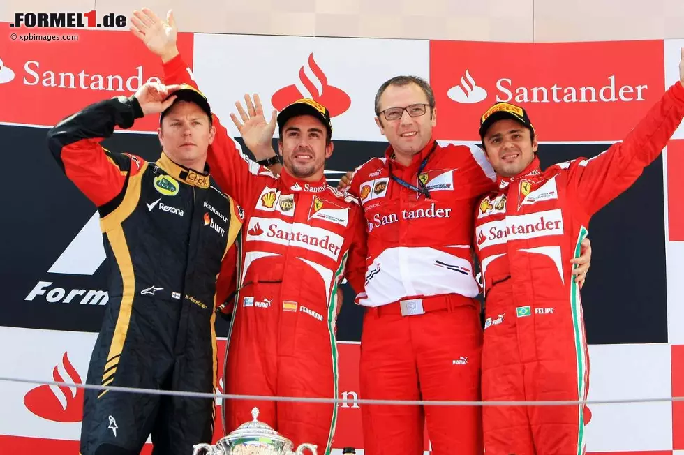 Die Presse (Österreich): "Alonso feiert Heimtriumph in Barcelona. Ein schöneres nachträgliches Geburtstagsgeschenk hätte sich Ferrari-Teamchef Stefano Domenicali kaum wünschen können. Alonso und Ferrari lagen mit der Taktik von insgesamt vier Boxenstopps goldrichtig. Vettel kam nicht nach, für Mercedes endete der Grand Prix mit einem bitteren Deja-Vu." Foto zur News: Die Presse (Österreich): "Alonso feiert Heimtriumph in Barcelona. Ein schöneres nachträgliches Geburtstagsgeschenk hätte sich Ferrari-Teamchef Stefano Domenicali kaum wünschen können. Alonso und Ferrari lagen mit der Taktik von insgesamt vier Boxenstopps goldrichtig. Vettel kam nicht nach, für Mercedes endete der Grand Prix mit einem bitteren Deja-Vu."