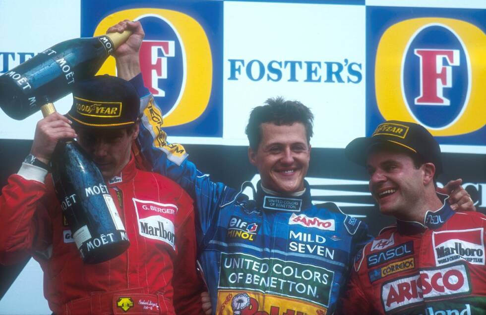 Foto zur News: 1994 steht Barrichello vor dem Durchbruch: Vierter beim Saisonauftakt in Sao Paulo, dann als Dritter im zweiten Rennen in Aida erstmals auf dem Podium.