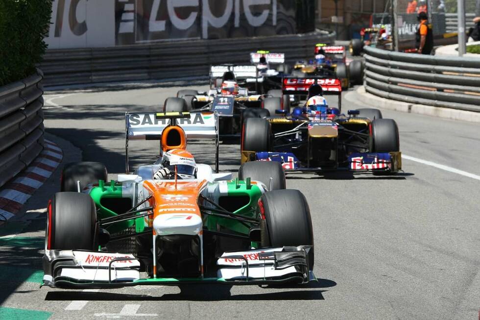 Foto zur News: Mai 2013: Wieder mal Monte Carlo. Beim Stadtrennen im Fürstentum fährt Adrian Sutil sein bisher bestes Saisonergebnis ein, indem er Platz fünf über die Ziellinie bringt.