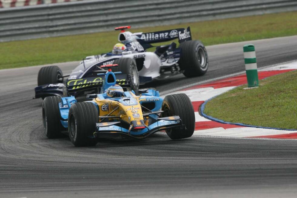 Foto zur News: Während sein Minardi-Vorgänger Fernando Alonso, ebenfalls ein Briatore-Schützling, bei Renault zweimal Weltmeister wird (2005/06), schafft Webber bei Williams zwar sein erstes Podium, aber nicht den ganz großen Durchbruch. Ende 2006 wechselt er frustriert zum Red-Bull-Rennstall, der aus seinem Ex-Team Jaguar hervorgegangen ist.
