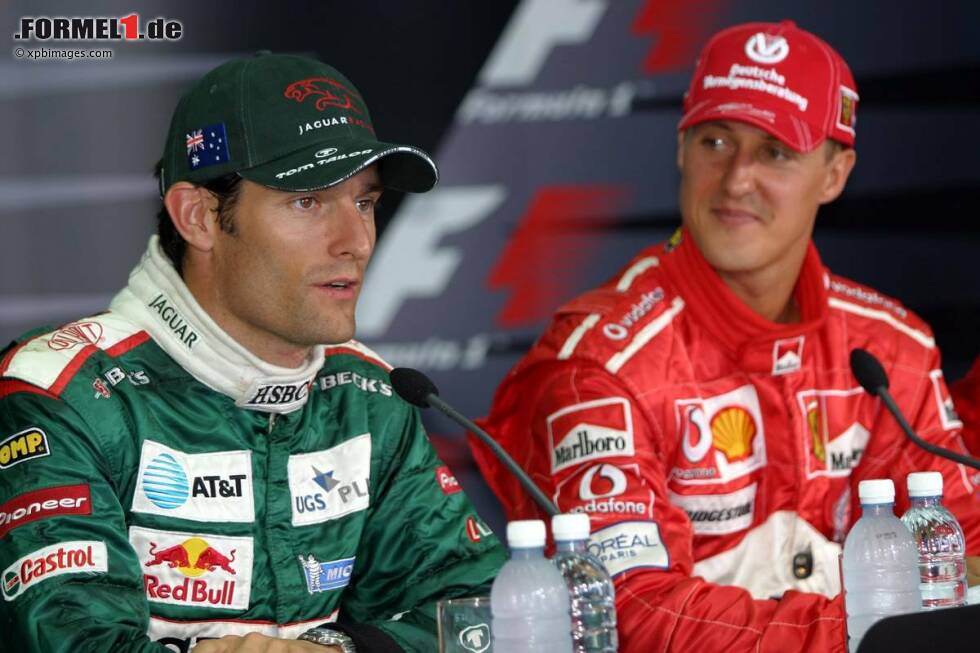 Foto zur News: Webber wechselt 2003 zu Jaguar und setzt erste Glanzlichter. Spätestens ab dem zweiten Startplatz in Malaysia gilt er als neuer &quot;Super-Qualifyer&quot; der Formel 1. Da staunt selbst Michael Schumacher.