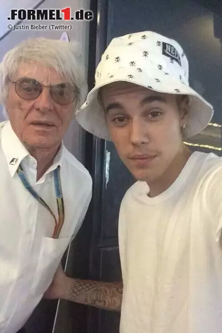 Foto zur News: Der Selfie des Wochenendes: Teenie-Popstar Justin Bieber macht von den Filmfestspielen in Cannes einen Abstecher nach Monaco - und trifft sich dort gleich mit Bernie Ecclestone, der um schlappe 63 Jahre älter ist. Die Grand-Prix-Journaille wartet indes vor verschlossener Tür des Ecclestone-Motorhomes und fragt sich: Worüber die beiden wohl sprechen? Fernando Alonso war das egal - er winkte beim Angebot eines Treffens mit Bieber dankend ab: &quot;Keine Zeit.&quot;