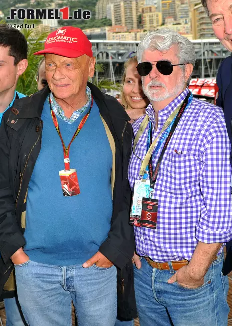 Und es zieht auch Promis an: Niki Lauda mit "Star-Wars"-Regisseur George Lucas. Foto zur News: Und es zieht auch Promis an: Niki Lauda mit "Star-Wars"-Regisseur George Lucas.
