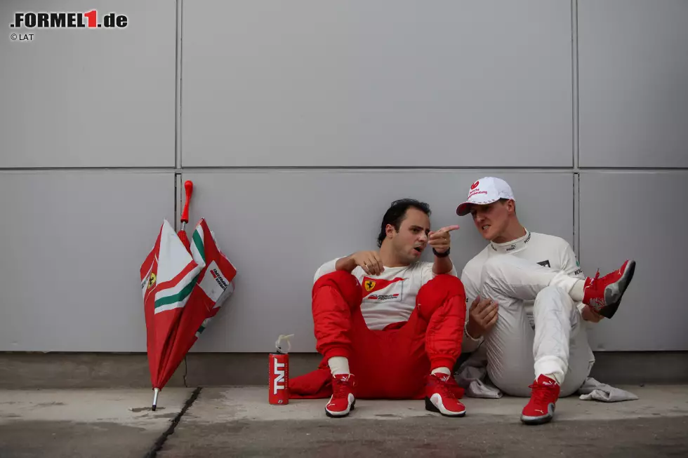 Heute wünscht sich Massa, mit seinem alten Freund Schumacher noch einmal im Fahrerlager über die Formel 1 fachsimpeln zu können. Foto zur News: Heute wünscht sich Massa, mit seinem alten Freund Schumacher noch einmal im Fahrerlager über die Formel 1 fachsimpeln zu können.
