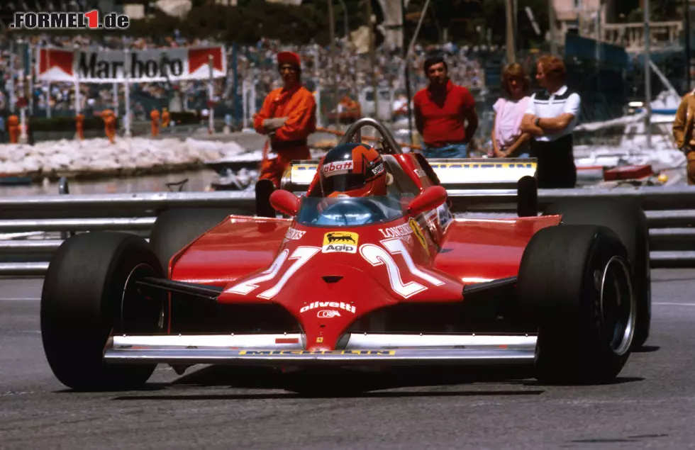 Foto zur News: Nach zwei Jahren Pause kann Ferrari 1981 dank Gilles Villeneuve endlich wieder gewinnen - und das auch noch im Fürstentum.