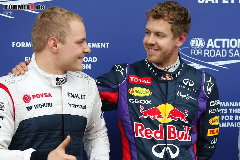 Doch der heimliche Held des Qualifyings ist Valtteri Bottes. Der junge Finne nutzt bei wechselhaften Bedingungen die Gunst der Stunde und stellt seinen unterlegenen Williams sensationell auf Startplatz drei. Den Schulterklopfer vom Weltmeister gibt es obendrauf. Foto zur News: Doch der heimliche Held des Qualifyings ist Valtteri Bottes. Der junge Finne nutzt bei wechselhaften Bedingungen die Gunst der Stunde und stellt seinen unterlegenen Williams sensationell auf Startplatz drei. Den Schulterklopfer vom Weltmeister gibt es obendrauf.