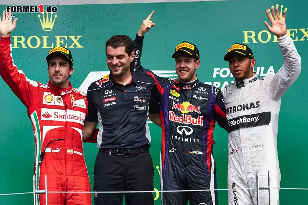 Der Ferrari-Pilot muss im Rennen mit Platz zwei vorlieb nehmen, Mercedes-Fahrer Lewis Hamilton landet auf dem dritten Rang. Überraschungsmann Valtteri Bottas kann seine Leistung aus dem Qualifying im Rennen nicht wiederholen, Williams geht auch in Kanada leer aus. Foto zur News: Der Ferrari-Pilot muss im Rennen mit Platz zwei vorlieb nehmen, Mercedes-Fahrer Lewis Hamilton landet auf dem dritten Rang. Überraschungsmann Valtteri Bottas kann seine Leistung aus dem Qualifying im Rennen nicht wiederholen, Williams geht auch in Kanada leer aus.