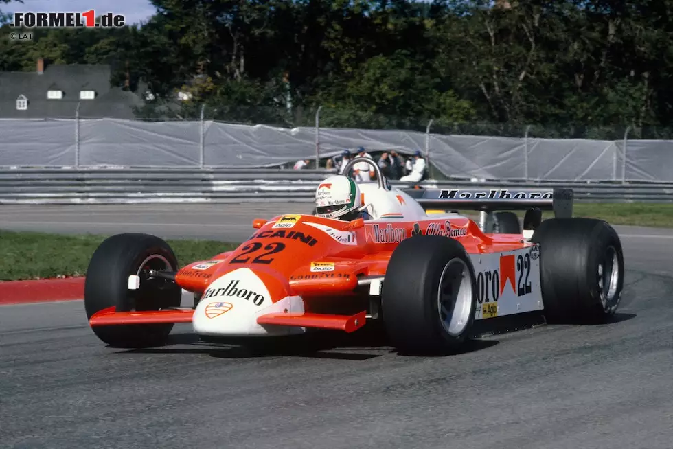 Foto zur News: Alles begann 1980 bei Alfa Romeo, wo der zuvor von McLaren-Patron Ron Dennis geförderte de Cesaris im Alter von nur 21 Jahren beim Kanada-Grand-Prix Vittorio Brambilla ersetzte, der seinerseits für verstorbenen Patrick Depailler eingesprungen war. Schon bei seinem zweiten Einsatz in Watkins Glen legte er den Grundstein für seinen Ruf als Bruchpilot, als er seinen Boliden nach zwei Runden verschrottete.