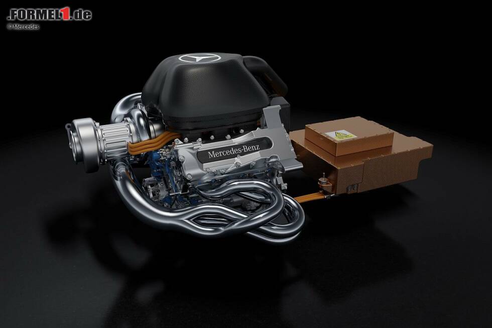 Foto zur News: Zunächst einmal müssen wir definieren, was überhaupt unter dem neuen Antriebsstrang zu verstehen ist. Nun denn: Der Formel-1-Antriebsstrang besteht aus den einzelnen Komponenten Verbrennungsmotor, MGU-K (Motor-Generator-Einheit für kinetische Energie), MGU-H (Motor-Generator-Einheit für Hitzeenergie), Energiespeicher, Turbolader und Steuerelektronik. Und genau in diesem Punkt unterscheidet sich der Antriebsstrang 2014 von seinen Vorgänger-Modellen, denn bislang wurde KERS lediglich an einen bestehenden Motor angegliedert. Der neue Antriebsstrang ist hingegen gemeinsam mit ERS entwickelt und von Anfang an kombiniert worden.