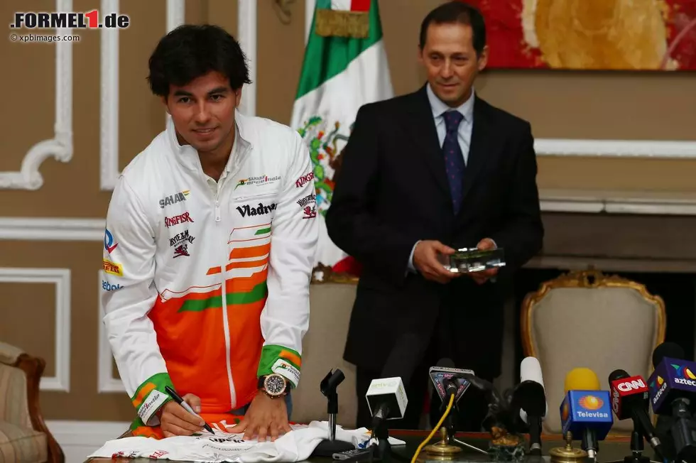 Foto zur News: 11 - Noch einen Kart-Nostalgiker finden wir in Sergio Perez: Der Mexikaner fuhr in seiner motorsportlichen Anfangszeit häufig mit der 11 und wird auch 2014 damit unterwegs sein. Übrigens: 2011 gab "Checo" sein Debüt in der Königsklasse