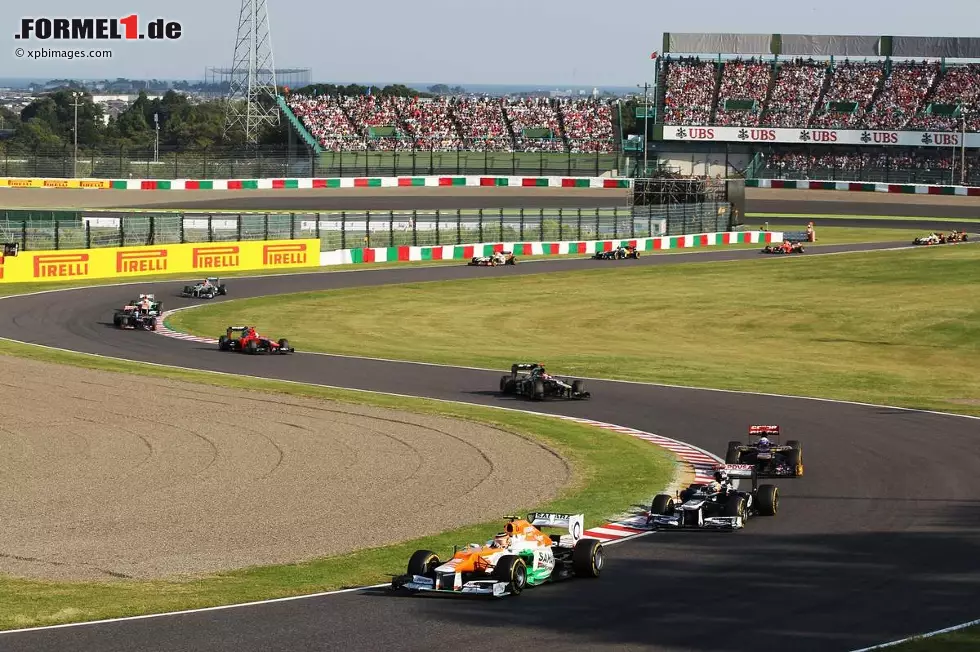 Nico Hülkenberg (Force India): "Suzuka ist eine der besten Strecken des Jahres. In Sachen Gefühl im Auto ist es ziemlich ähnlich zu Spa. Es ist ein großartiger Ort, um ein Formel-1-Auto zu erleben, und es macht viel Spaß. Es gibt einige große Kurven, wie die S-Kurven, die sehr technisch sind. Um in diesem langen, weiten Kurven schnell zu sein, ist es wichtig, die richtige Balance zu finden." Foto zur News: Nico Hülkenberg (Force India): "Suzuka ist eine der besten Strecken des Jahres. In Sachen Gefühl im Auto ist es ziemlich ähnlich zu Spa. Es ist ein großartiger Ort, um ein Formel-1-Auto zu erleben, und es macht viel Spaß. Es gibt einige große Kurven, wie die S-Kurven, die sehr technisch sind. Um in diesem langen, weiten Kurven schnell zu sein, ist es wichtig, die richtige Balance zu finden."