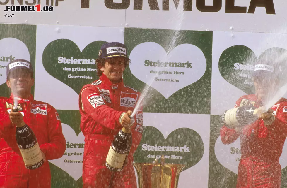 Alain Prost ist der Fahrer mit den meisten Siegen beim Großen Preis von Österreich. Er gewann 1983 mit Renault und 1985 und 1986 mit McLaren. Foto zur News: Alain Prost ist der Fahrer mit den meisten Siegen beim Großen Preis von Österreich. Er gewann 1983 mit Renault und 1985 und 1986 mit McLaren.