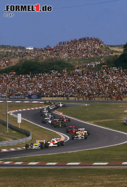 Foto zur News: Der Große Preis von Ungarn feierte sein Formel-1-Debüt 1986 auf dem komplett neuen Hungaroring. Seitdem fand der Grand Prix dort in jedem Jahr statt. Monza und Monte Carlo sind die einzigen beiden aktuellen Kurse, die noch länger pausenlos im Rennkalender vertreten sind.
