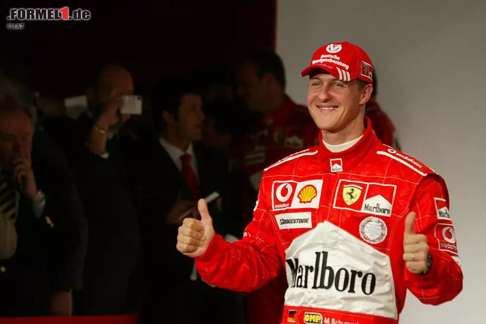 Und meistens dreht sich dabei alles um Michael Schumacher, wie hier im Jahr 2004. Es sollte sein letzter WM-Titel werden. Foto zur News: Und meistens dreht sich dabei alles um Michael Schumacher, wie hier im Jahr 2004. Es sollte sein letzter WM-Titel werden.