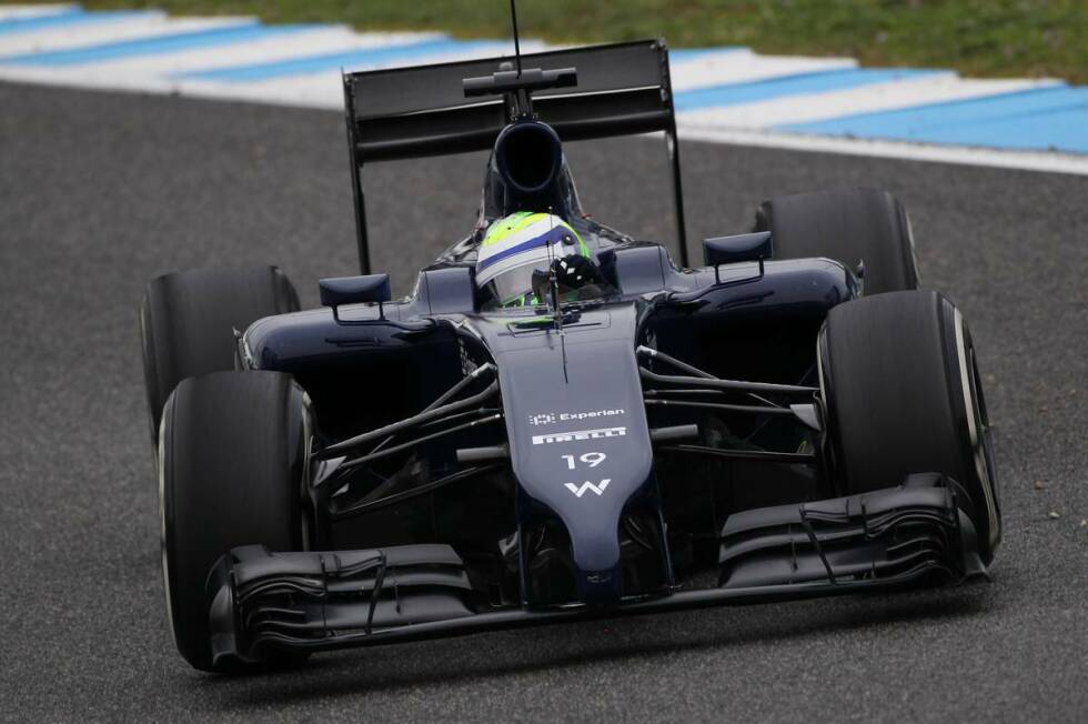 Foto zur News: Felipe Massa (Williams-Mercedes FW36) / 133 Runden / 1:23.700 Minuten (Donnerstag)
Der erfahrene Brasilianer fuhr in Jerez erstmals ein Formel-1-Auto ohne Ferrari-Motor. Es lief bestens. Massa fühlte sich im neuen Williams schnell wohl und fuhr viele Kilometer. &quot;Am letzten Tag keine Probleme&quot;, so der Ex-Ferrari-Pilot erleichtert nach der ersten Testwoche.