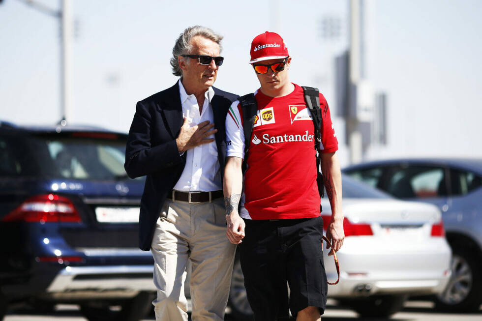 Foto zur News: Am besten verdient hat Räikkönen immer bei Ferrari. Und so begräbt er alte Feindseligkeiten (mit Präsident Luca di Montezemolo) und unterschreibt ein zweites Mal bei der Scuderia - wo er sich Fernando Alonso als Teamkollegen antut.