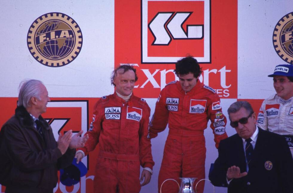 Foto zur News: Und er wurde der einzige Teamkollege in der Geschichte, der es schaffte, Alain Prost im WM-Kampf nach Punkten zu überflügeln. 1984 gab es beim Saisonfinale die knappste WM-Entscheidung aller Zeiten, als Lauda mit 0,5 Punkten Vorsprung zum dritten Mal Weltmeister wurde.