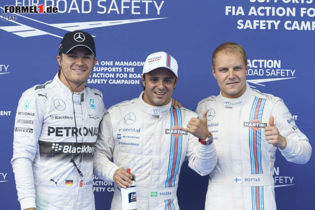 Foto zur News: Endlich bekommt Mercedes ernsthaft Konkurrenz: In Kanada noch von sich selbst geschlagen, ist in Österreich Williams überraschend schnell und erobert die erste Startreihe. Sicher auch, weil Lewis Hamilton eine Zeit gestrichen wird und er die zweite Q3-Runde versemmelt. Für Felipe Massa ist es die erste Pole seit Brasilien 2008.