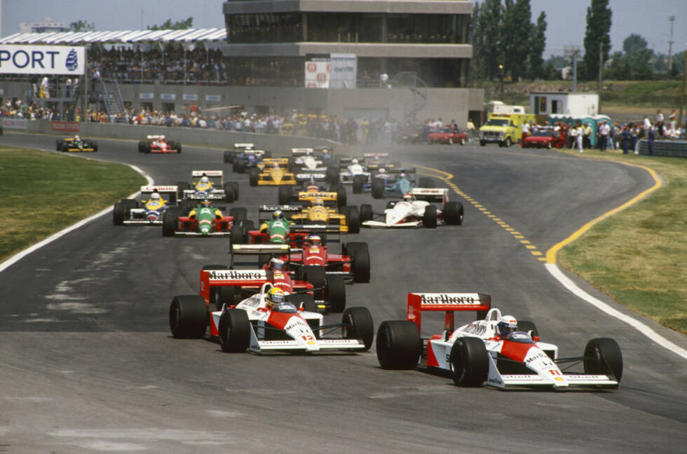 Foto zur News: Die Saison 1988 steht ganz im Zeichen der McLaren-Dominanz. Alain Prost und Ayrton Senna gewinnen zusammen 15 der 16 Rennen und sind auch in Montreal nicht zu schlagen. Am Ende hat der Brasilianer rund fünf Sekunden Vorsprung auf seinen Teamkollegen, Thierry Boutsen hat als Dritter bereits über 50 Sekunden Rückstand auf den späteren Weltmeister.