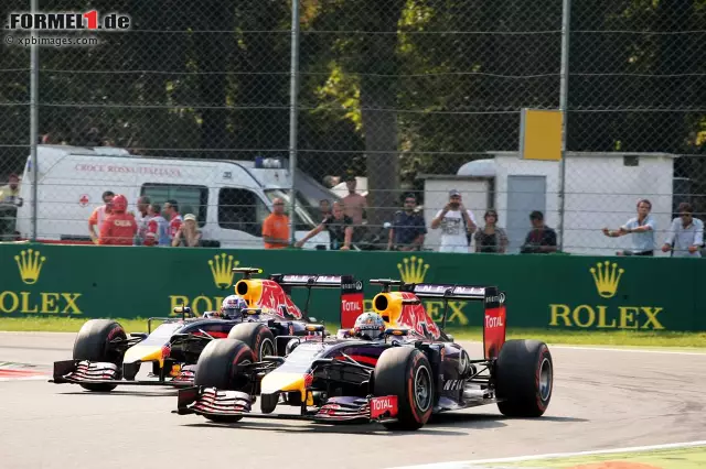 ... später auch gegen Teamkollege Vettel, im Duell um den fünften Platz, dank der um acht Runden frischeren Reifen. Beeindruckende Red-Bull-Statistik: Mit Ausnahme von Hockenheim ist Ricciardo 2014 noch nie hinter dem Deutschen ins Ziel gekommen! Foto zur News: ... später auch gegen Teamkollege Vettel, im Duell um den fünften Platz, dank der um acht Runden frischeren Reifen. Beeindruckende Red-Bull-Statistik: Mit Ausnahme von Hockenheim ist Ricciardo 2014 noch nie hinter dem Deutschen ins Ziel gekommen!