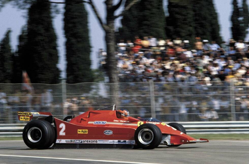 Foto zur News: Die Entwicklungen von Renault riefen alsbald die Konkurrenz auf den Plan. Schon in den späten 1970er-Jahren experimentierte auch Ferrari mit einem Turbomotor, doch erst im Training zum Großen Preis von Italien 1980 wurde dieses Triebwerk einem ersten Test unterzogen. In Imola bestritt Gilles Villeneuve (Foto) einige Runden damit, im Rennen kam der Ferrari-Turbomotor aber nicht zum Einsatz.