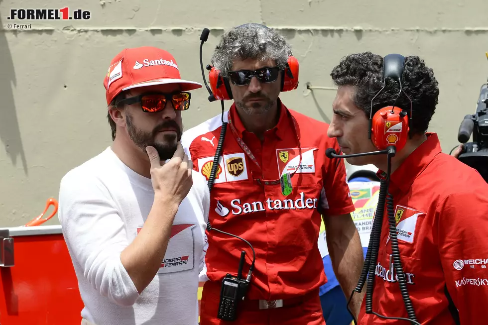 Und was ist mit ihm? Fernando Alonso hält die Formel-1-Welt mit seiner Entscheidung weiter hin. Auch wenn einige Kollegen schon von einer definitiven Einigung mit McLaren wissen wollen, ist die Zukunft des Spaniers weiter offen - und damit auch die von Sebastian Vettel. Doch Alonso kann auch positive Akzente setzen, als er im Rennen Teamkollege Kimi Räikkönen niederringt. Foto zur News: Und was ist mit ihm? Fernando Alonso hält die Formel-1-Welt mit seiner Entscheidung weiter hin. Auch wenn einige Kollegen schon von einer definitiven Einigung mit McLaren wissen wollen, ist die Zukunft des Spaniers weiter offen - und damit auch die von Sebastian Vettel. Doch Alonso kann auch positive Akzente setzen, als er im Rennen Teamkollege Kimi Räikkönen niederringt.