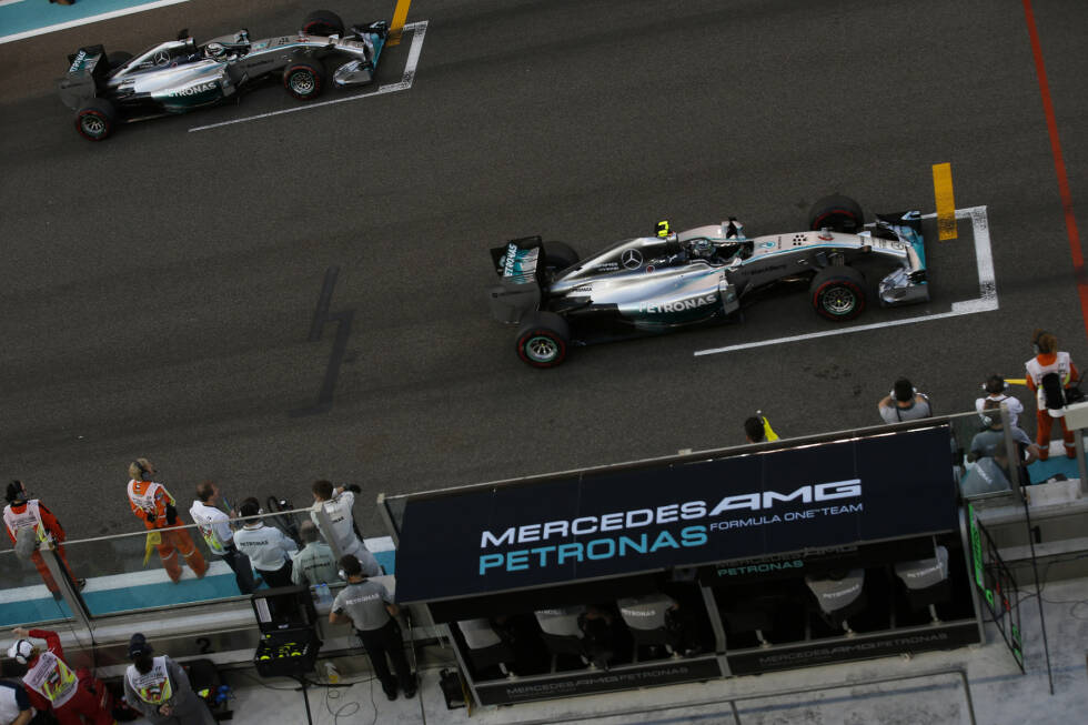 Foto zur News: Rosberg bäumt sich beim Finale in Abu Dhabi, wo es doppelte Punkte gibt, noch einmal auf, holt die Pole, doch der Start...