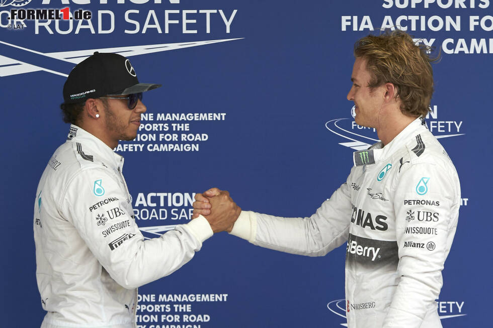 Foto zur News: Drei Freie Trainings, drei Qualifying-Segmente, sechs Bestzeiten: Rosberg dominiert die Trainingstage in Sao Paulo und sichert sich die Pole, mit 33 Tausendstelsekunden Vorsprung. Im Qualifying-Stallduell führt er nun uneinholbar mit 11:7.