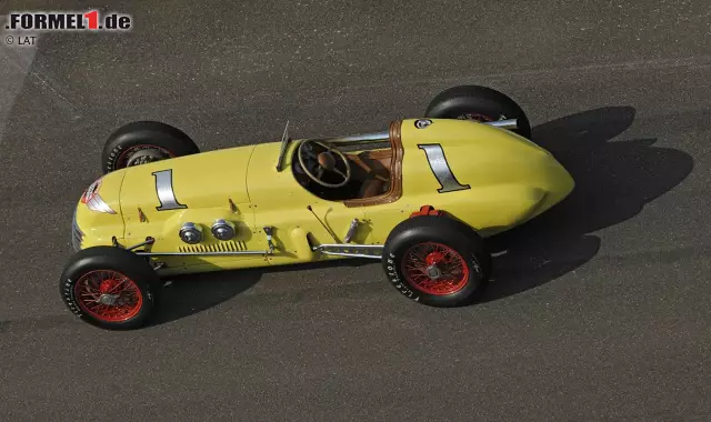 Foto zur News: Den Anfang der US-Historie in der Formel 1 macht eine Legende: In den ersten elf Jahren der Weltmeisterschaft (1950 bis 1960) ist das berühmte Indy 500 im Oval von Indianapolis fester Bestandteil des Formel-1-Rennkalenders. Zehn Piloten, allesamt aus den USA, tragen sich in diesem Zeitraum in die Siegerliste ein. Bill Vukovich ist der Einzige, dem zwei Siege (1953 und 1954) gelingen. Das Foto zeigt das Siegerauto von Johnnie Parsons aus dem Jahr 1950, den Kurtis-Kraft-Offenhauser mit der Startnummer 1.