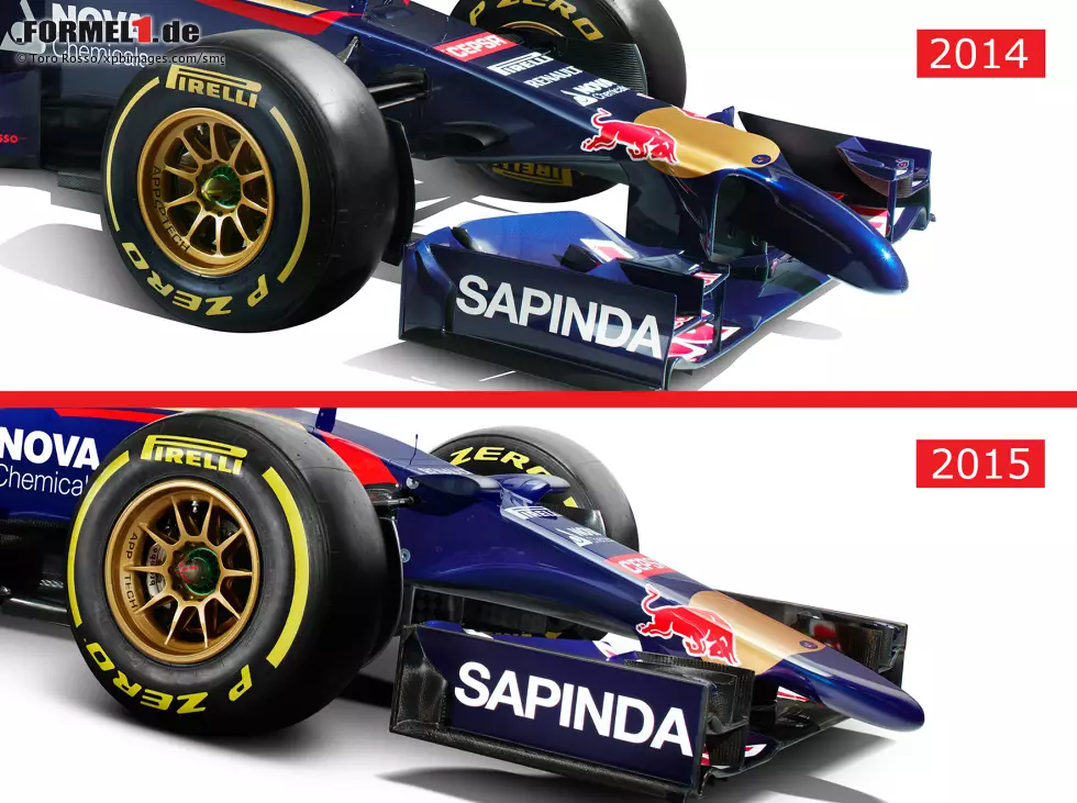 Foto zur News: Apropos Finger: Auch bei Toro Rosso wird der abstehende Finger durch eine eleganteres Design ersetzt. Die Nase wirkt zwar bei den Testfahrten in Jerez noch genauso lang wie sein Vorgänger, doch wie bei Ferrari oder McLaren soll bis Melbourne eine kurze Variante folgen: &quot;Unser Ziel ist es, bis zum Saisonstart eine andere Nase zu haben&quot;, bestätigt Technikchef James Key.