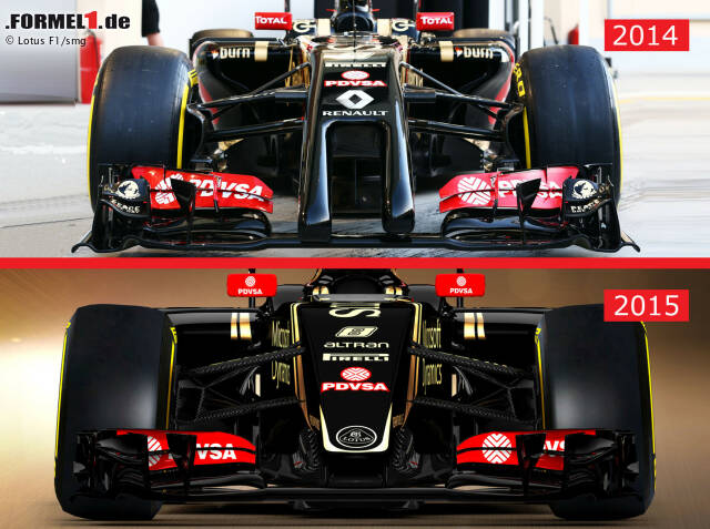 Foto zur News: Erster Eindruck: die neue "Schwarze Lady" des Lotus-Teams hat eine Nasen-OP hinter sich. Vorbei die Zeiten des "Doppelzinkens". Stattdessen wirkt...
