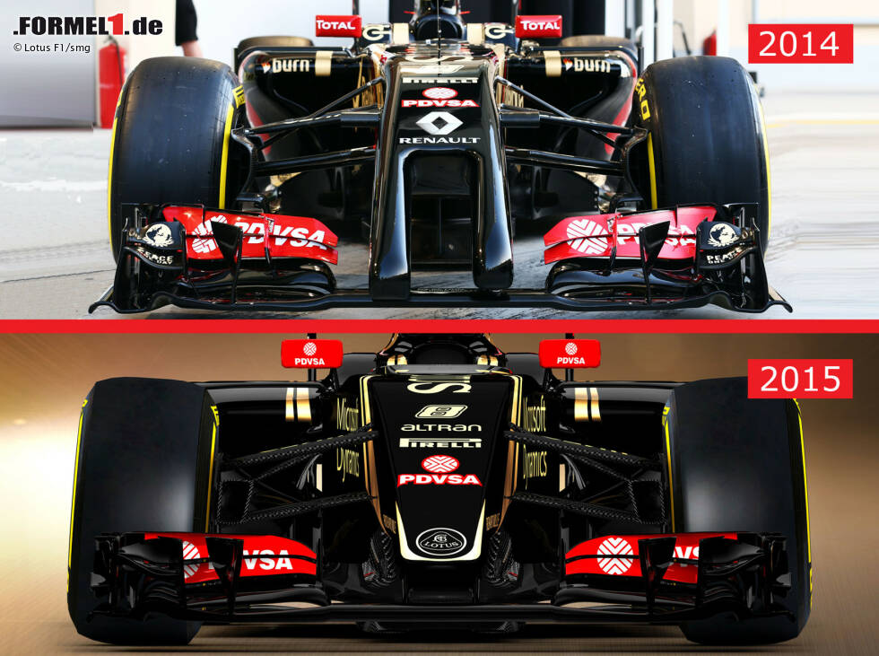 Foto zur News: Erster Eindruck: die neue &quot;Schwarze Lady&quot; des Lotus-Teams hat eine Nasen-OP hinter sich. Vorbei die Zeiten des &quot;Doppelzinkens&quot;. Stattdessen wirkt...