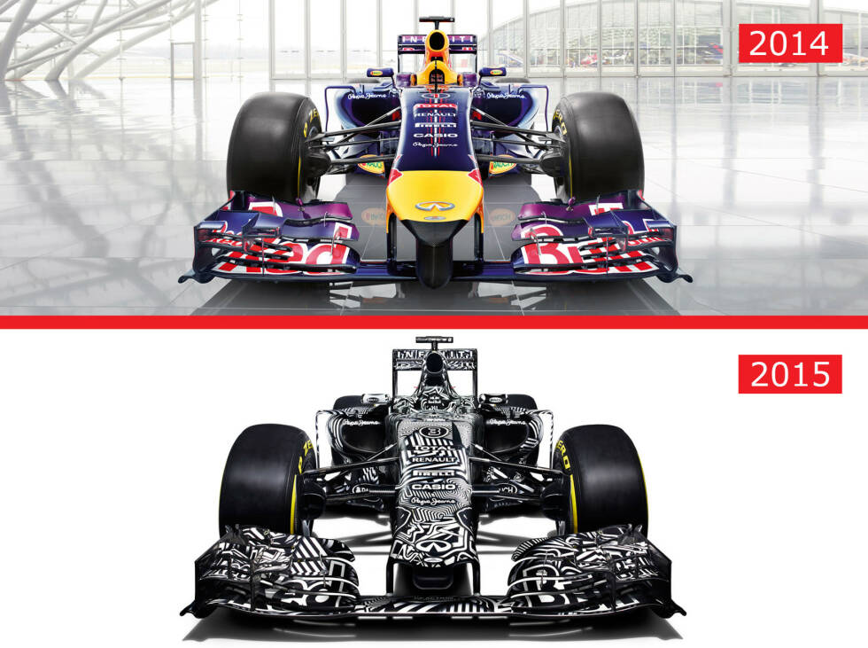 Foto zur News: Der neue Red Bull gehört in diesem Jahr zu den &quot;Stummelträgern&quot;, sein Nasenkonzept ähnelt dem des Williams FW37. Der schwarze Zinken, als &quot;Dosenhalter&quot; verspottet, ist Vergangenheit.