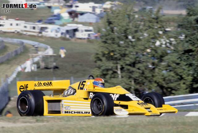 Foto zur News: Mehr als ein Jahr nach dem Debüt gelingen Renault die ersten WM-Punkte. Beim Grand Prix der USA 1978 in Watkins Glen wird Jabouille, der im französischen Werksteam weiterhin Einzelkämpfer ist, Vierter. Bis zur nächsten Punkteplatzierung vergehen wiederum mehrere Monate, doch dafür ...
