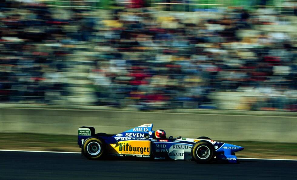 Foto zur News: Neben Williams gibt es in den Jahren 1992 bis 1994 ein zweites Renault-Kundenteam: Ligier. Die Erfolge halten sich für den französischen Rennstall aber in Grenzen und so werden die Renault-Triebwerke ab 1995 neben Williams dem Benetton-Team zur Verfügung gestellt. Michael Schumacher setzt sich im WM-Kampf gegen die beiden Williams-Piloten Damon Hill und David Coulthard durch und erringt den insgesamt dritten WM-Titel für Renault.