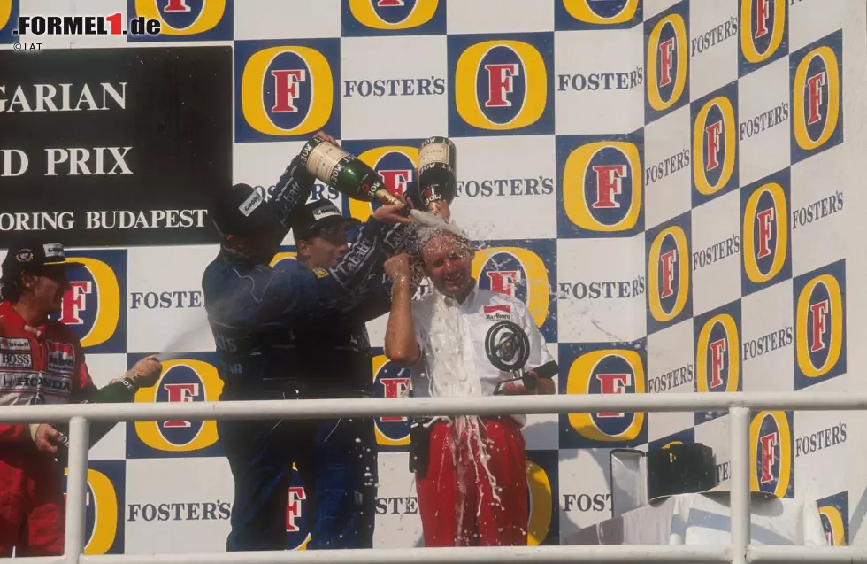 Foto zur News: Auch 1991 sehen die 16 Rennen nur neun Fahrer auf dem Podium: Weltmeister Ayrton Senna (12), Nigel Mansell (9) und Riccardo Patrese (8), zudem Gerhard Berger, Alain Prost, Nelson Piquet, Jean Alesi, Stefano Modena und J.J. Lehto.