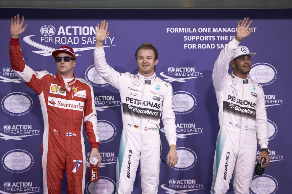 Foto zur News: Sechste Pole-Position hintereinander, nur noch zwei fehlen auf den Serienrekord des großen Ayrton Senna. Beeindruckend, wie Rosberg im dritten Sektor die Entscheidung erzwingt: Bei der zweiten Zwischenzeit hat er 61 Tausendstelsekunden Vorsprung auf Hamilton, exakt 40,742 Sekunden später sind es deren 377. Kimi Räikkönen (Ferrari) und Sensationsmann Sergio Perez (Force India) in der zweiten Reihe haben schon fast eine Sekunde Rückstand.