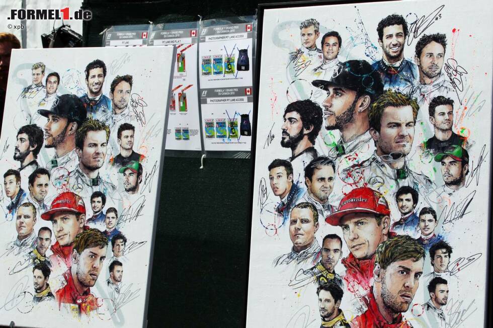 Foto zur News: In Montreal herrscht noch an allen Ecken spürbare Formel-1-Begeisterung. Fans können sich beispielsweise ein schönes Artwork mit allen Fahrern sowie ihrer Unterschrift ins Wohnzimmer hängen - kein schlechtes Souvenir.