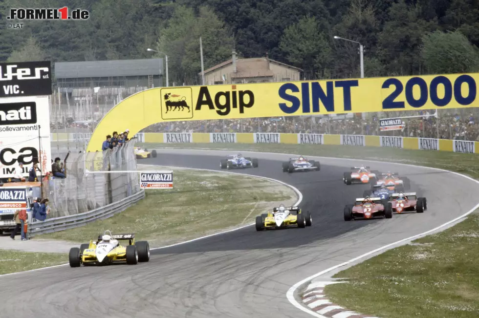 #3: Nelson Piquet und Keke Rosberg werden beim Großen Preis von Brasilien 1982 wegen illegaler Wassertanks disqualifiziert. Die betroffenen Teams Williams und Brabham wollen das nicht auf sich sitzen lassen und rufen zum Boykott des Grand Prix von San Marino auf. Der Großteil der FOCA-Teams folgt diesem Aufruf. So starten wieder nur 13 Fahrzeuge. Ferrari feiert einen Doppelsieg vor heimischem Publikum. Sieger wird Didier Pironi vor Gilles Villeneuve. Das Duo profitiert vom Ausscheiden der Renaults von Alain Prost und Rene Arnoux. Foto zur News: #3: Nelson Piquet und Keke Rosberg werden beim Großen Preis von Brasilien 1982 wegen illegaler Wassertanks disqualifiziert. Die betroffenen Teams Williams und Brabham wollen das nicht auf sich sitzen lassen und rufen zum Boykott des Grand Prix von San Marino auf. Der Großteil der FOCA-Teams folgt diesem Aufruf. So starten wieder nur 13 Fahrzeuge. Ferrari feiert einen Doppelsieg vor heimischem Publikum. Sieger wird Didier Pironi vor Gilles Villeneuve. Das Duo profitiert vom Ausscheiden der Renaults von Alain Prost und Rene Arnoux.