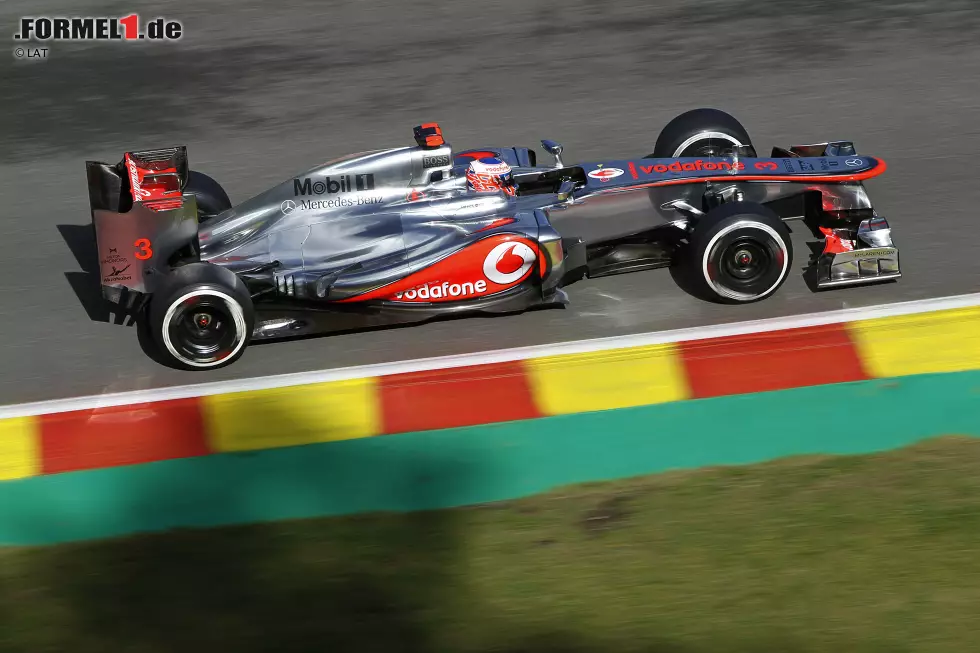 Beim Großen Preis von Belgien 2012 holte Jenson Button seine achte und bis heute letzte Pole-Position. In 106 Rennen für McLaren war es seine einzige Pole für das Team. Foto zur News: Beim Großen Preis von Belgien 2012 holte Jenson Button seine achte und bis heute letzte Pole-Position. In 106 Rennen für McLaren war es seine einzige Pole für das Team.
