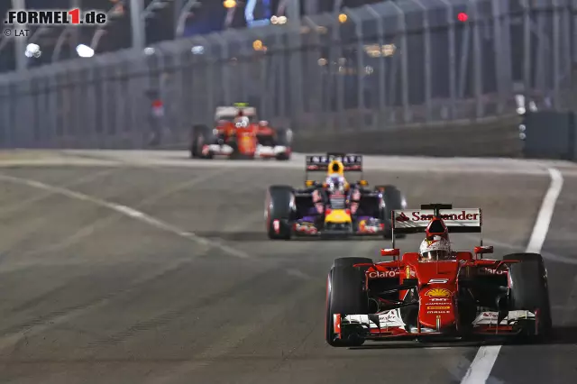 Nach der vollen Distanz von 61 Runden (und 2:01 Stunden) gewinnt Vettel 1,5 Sekunden vor Ricciardo und 17,2 Sekunden vor Räikkönen. Rosberg wird Vierter, Bottas Fünfter, Kwjat Sechster. Foto zur News: Nach der vollen Distanz von 61 Runden (und 2:01 Stunden) gewinnt Vettel 1,5 Sekunden vor Ricciardo und 17,2 Sekunden vor Räikkönen. Rosberg wird Vierter, Bottas Fünfter, Kwjat Sechster.