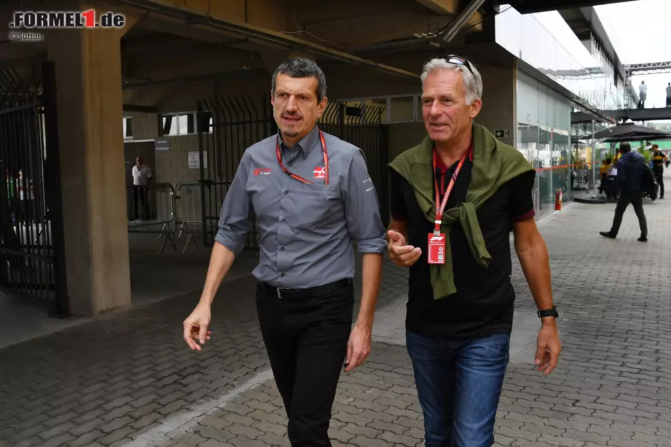 Foto zur News: Für &#039;RTL&#039; gibt Christian Danner (hier mit Haas-Teamchef Günther Steiner) seit vielen Jahren seine Einschätzungen ab. Der Bayer ist in der Formel 1 in 24 Grands Prix gestartet, aber ohne große Erfolge.