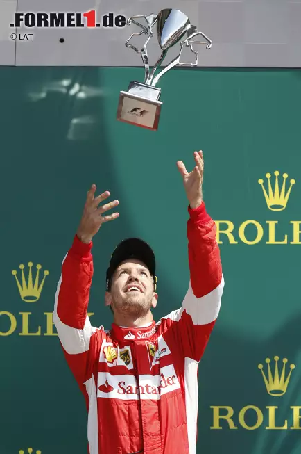 Foto zur News: Vettel hingegen holt das sechste Podium im neunten Rennen - und hat in der Weltmeisterschaft weiterhin lediglich 42 Punkte Rückstand auf den zweitplatzierten Rosberg. Das ist umgerechnet &quot;nur&quot; ein Sieg und ein zweiter Platz.