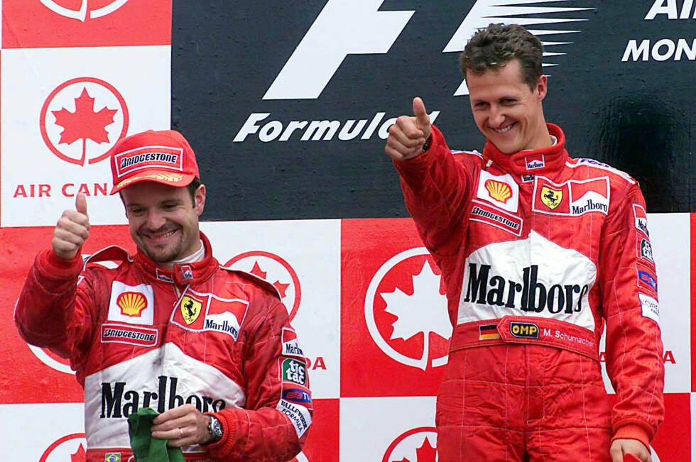 Foto zur News: Dem ersten Ausfall der Saison in Monaco folgt anschließend ein weiterer Sieg in Kanada. Erneut lässt sich Schumacher von den schwierigen Bedingungen nicht beeindrucken und triumphiert am Ende trotz eines Drehers im Regen. Nach dem achten Saisonrennen liegt er damit erneut 24 Zähler vor Häkkinen. Es ist der größte Vorsprung, den er während der gesamten Saison auf den Finnen haben wird. Denn anschließend beginnt eine spektakuläre Aufholjagd des McLaren-Piloten...